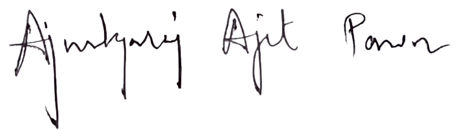 Ajinkyaraj Pawar Verified Signature